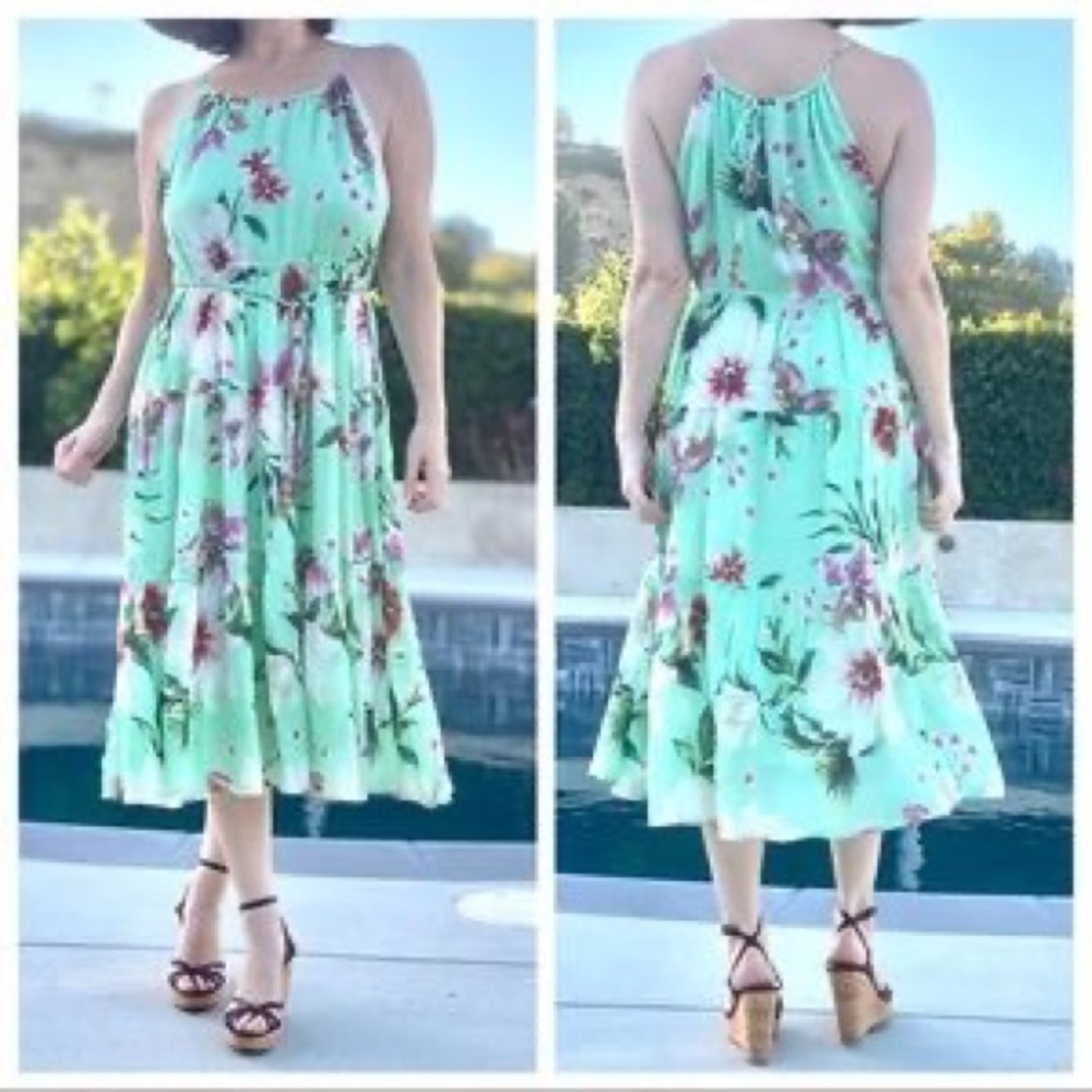 NWT Farm Rio Floral Hater Dress Midi Ruffle Hem Sz Various